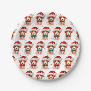 Cavoodle-Hunderasse Weihnachtssterne Pappteller
