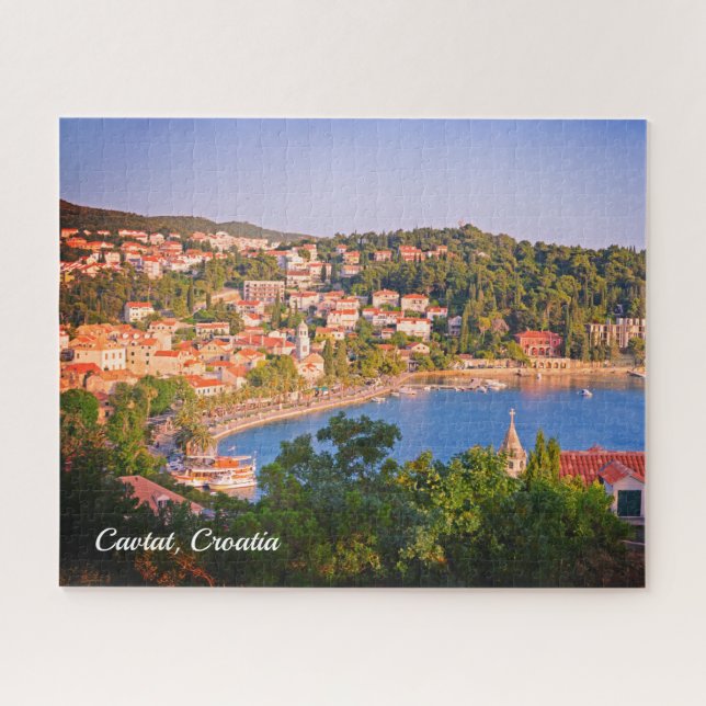 Cavtat, Kroatien Aussicht auf die Stadt aus dem Ma Puzzle (Horizontal)