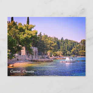 Cavtat, Kroatien Sicht auf den Strand Feiertagspostkarte