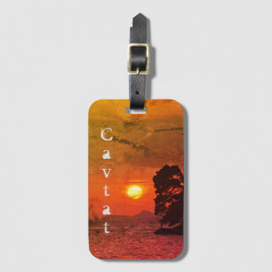 Cavtat, Kroatien Sicht auf Sunset 1974 Filter Kaff Gepäckanhänger