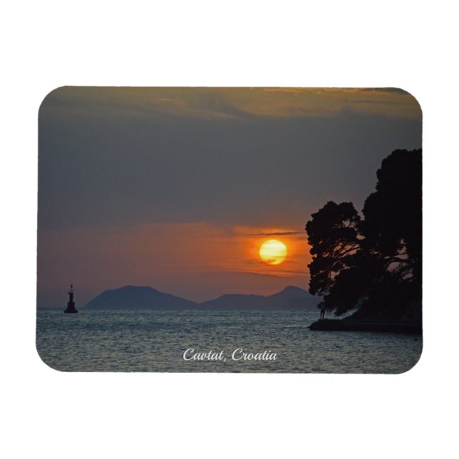Cavtat, Kroatien Sicht auf Sunset Holiday Magnet (Horizontal)