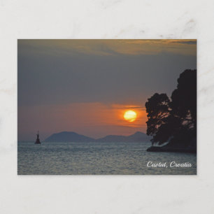 Cavtat, Kroatien Sicht auf Sunset Holiday Postcard Feiertagspostkarte