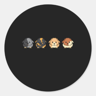 Cavy Guinea Pig Rodent Team Squad Runder Aufkleber