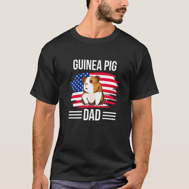 Cavy Us Flag 4th Of July Fathers Day Guinea Pig Da T-Shirt (Vorderseite)
