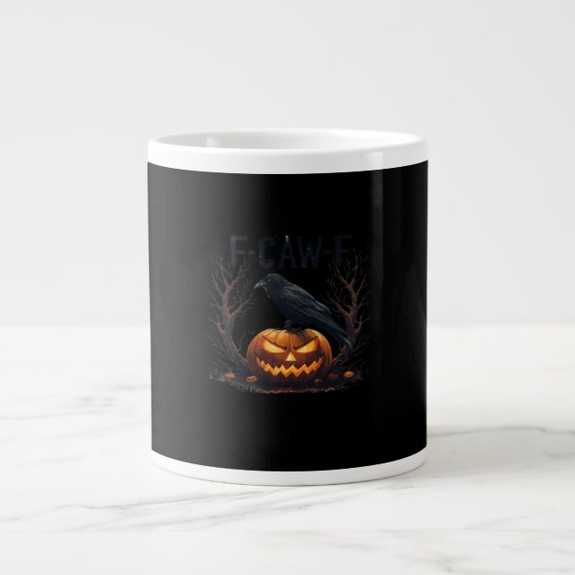 Caw-F's Spooky Pumpkin Halloween Classic Jumbo-Tasse (Vorderseite)