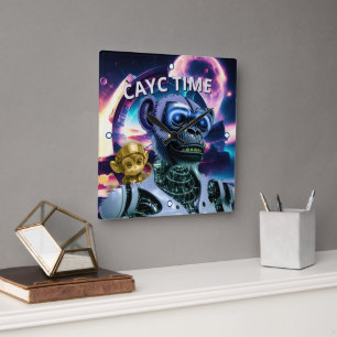 CAYC Time Wall Clock Quadratische Wanduhr