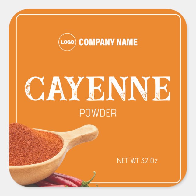 Cayenne-Gewürz-Aufkleber Quadratischer Aufkleber (Vorderseite)