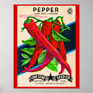 Cayenne-Paprika-Packung aus den 50er Jahren Poster