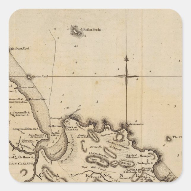 Cayenne Quadratischer Aufkleber (Vorderseite)