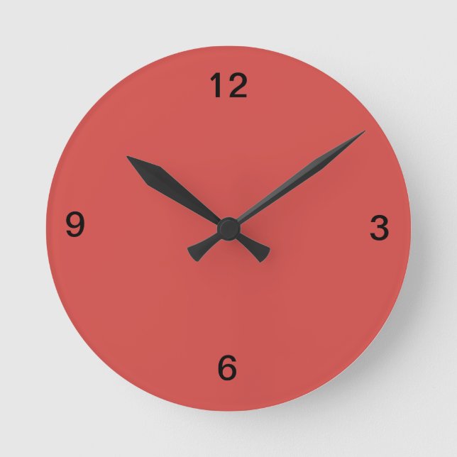 Cayenne Red Wall Clock Runde Wanduhr (Vorderseite)