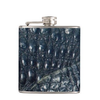 Cayman Crocodile Skin Reptile Flachmann