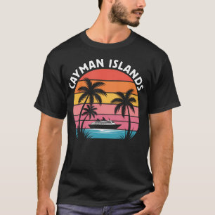 Cayman-Inseln Urlaub Sonnenuntergang Palmen T-Shirt