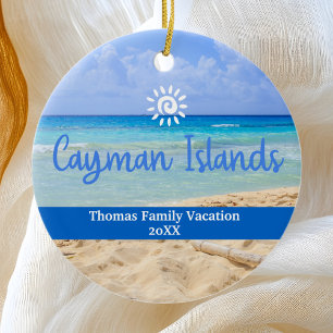 Cayman Islands Beach Vacation Family Trip Keramik Ornament