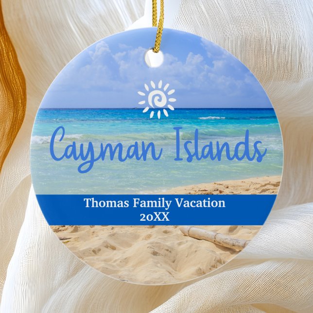 Cayman Islands Beach Vacation Family Trip Keramik Ornament (Von Creator hochgeladen)