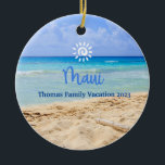 Cayman Islands Beach Vacation Family Trip Keramik Ornament<br><div class="desc">Niedliches personalisierbares Maui-Souvenir. Anpassung: Change Caption und Jahr,  um es einzigartig zu machen.</div>
