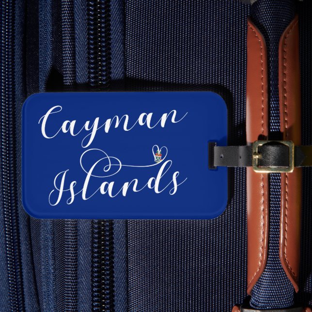 Cayman Islands Flaggenherz, Cayman Isles Gepäckanhänger (Vorderseite Insitu 4)