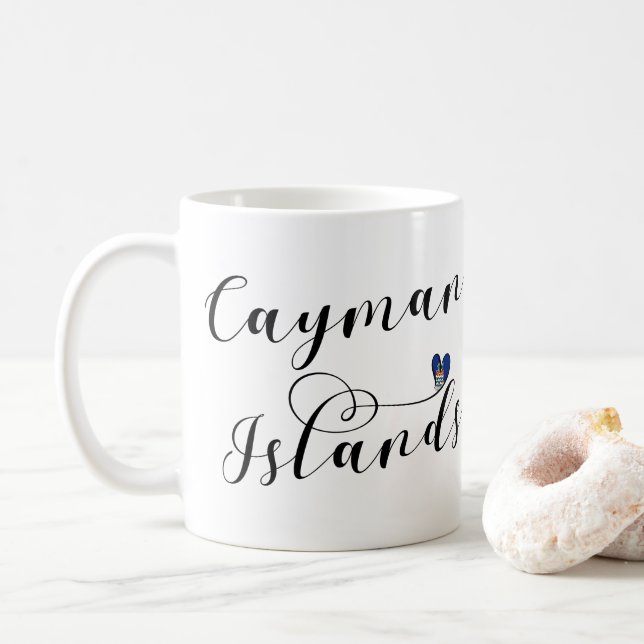 Cayman Islands Flaggenherz, Cayman Isles Kaffeetasse (Mit Donut)