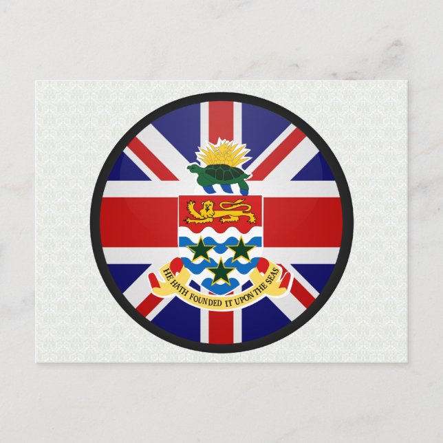 Cayman Islands Quality Flag Circle Postkarte (Vorderseite)