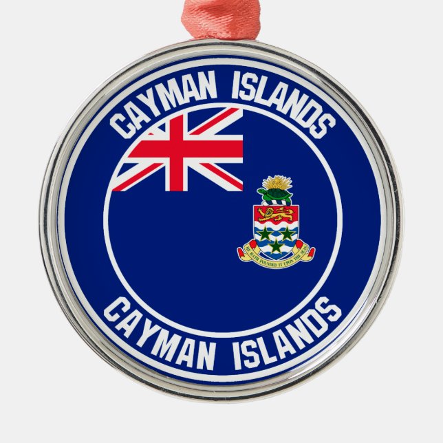 Cayman Islands Round Emblem Ornament Aus Metall (Vorne)