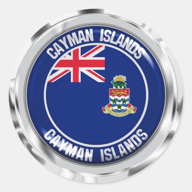 Cayman Islands Round Emblem Runder Aufkleber (Vorderseite)