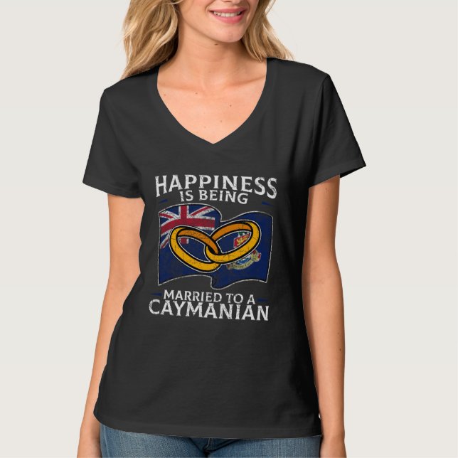 Caymanian Marriage Cayman Islands Married Flag Wed T-Shirt (Vorderseite)