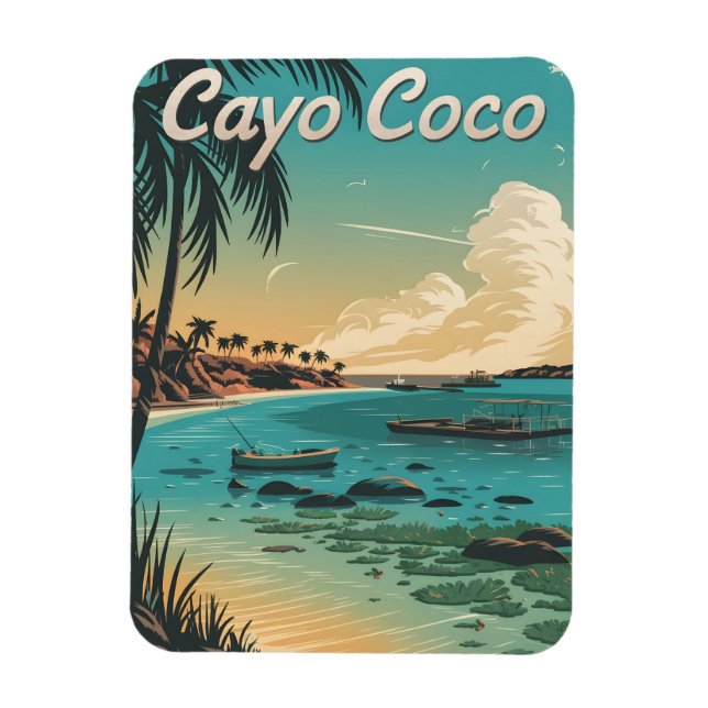 Cayo Coco Cuba Vintag Magnet (Vertikal)
