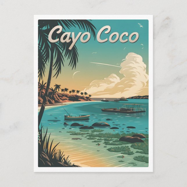 Cayo Coco Kuba Vintage Postkarte (Vorderseite)