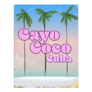 Cayo Coco Kuba Vintage-Reiseposter Fotodruck