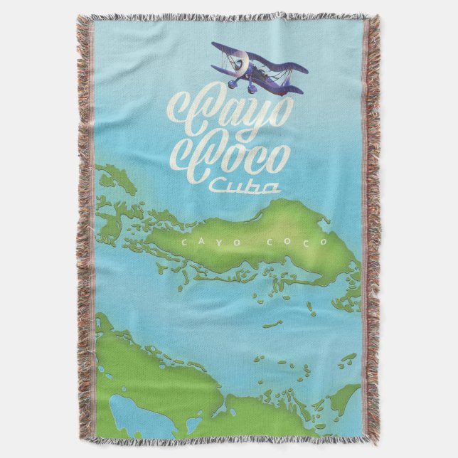 Cayo Coco Kuba Vintage Stilkarte. Decke (Vorderseite Vertikal)
