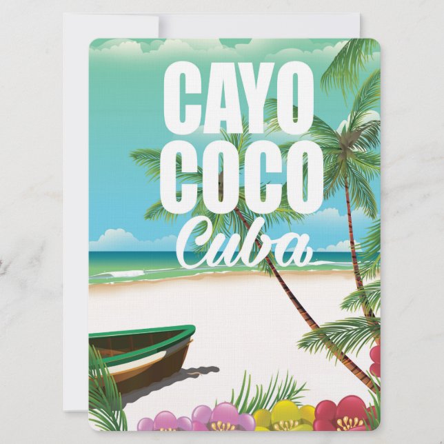Cayo Coco Kubanisches Strandposter Einladung (Vorderseite)