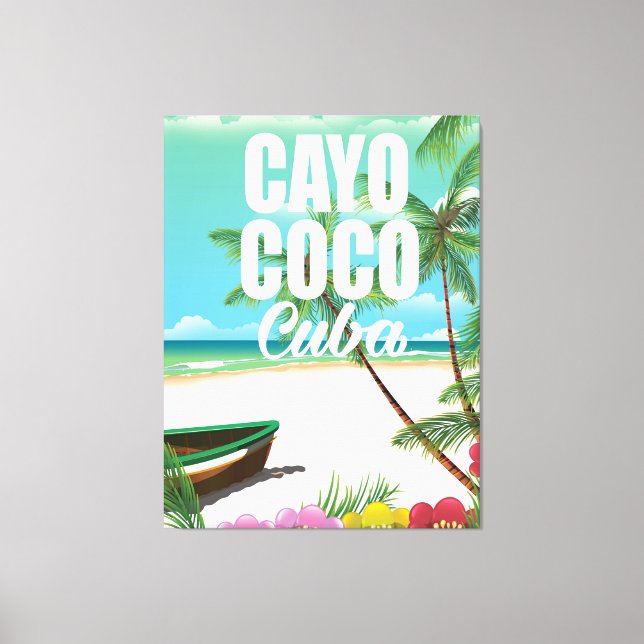 Cayo Coco Kubanisches Strandposter Leinwanddruck (Vorderseite)