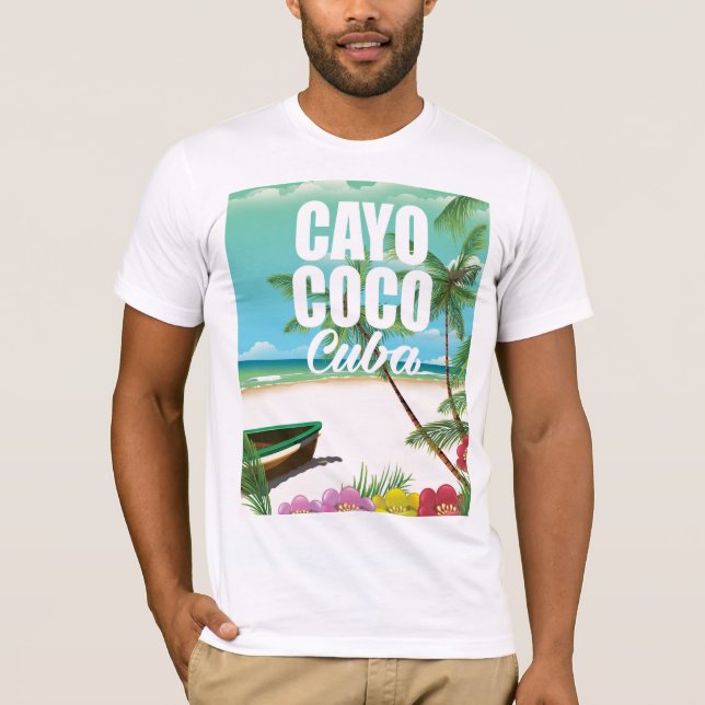 Cayo Coco Kubanisches Strandposter T-Shirt (Vorderseite)