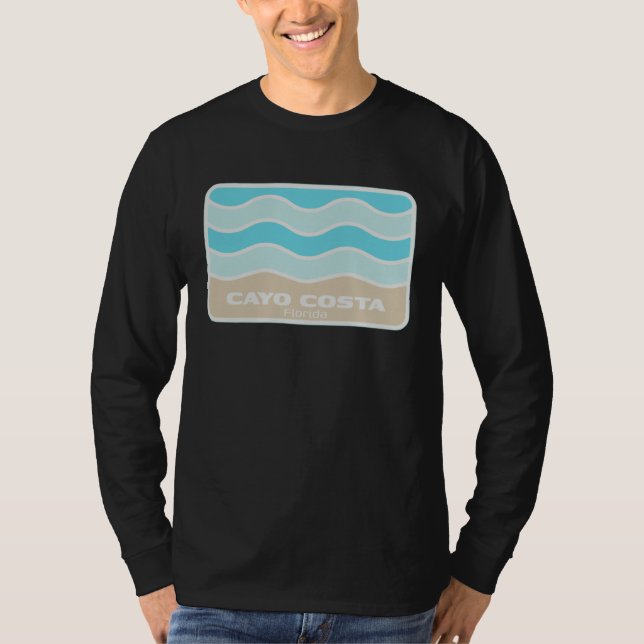 Cayo Costa Florida Retro FL Waves Beach Souvenir T-Shirt (Vorderseite)