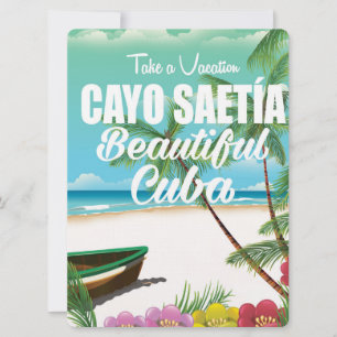 Cayo Saetía Cuba Strandurlaub Poster Einladung