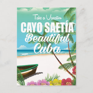 Cayo Saetía Cuba Strandurlaub Poster Postkarte