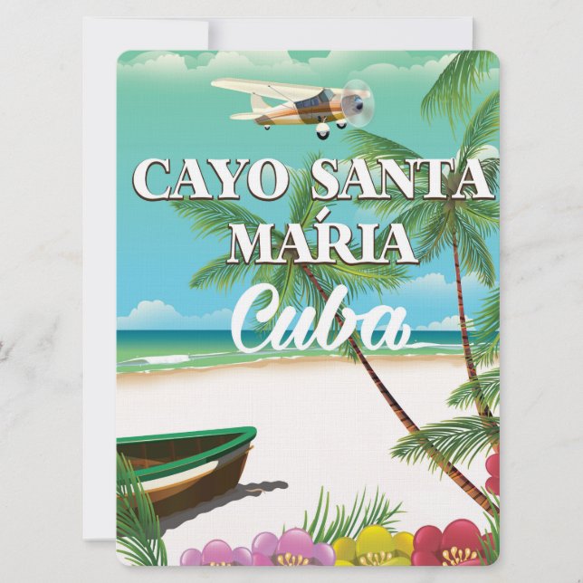 Cayo Santa María kubanisches Strandposter Einladung (Vorderseite)