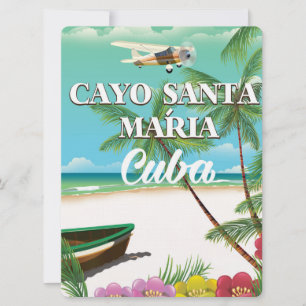 Cayo Santa María kubanisches Strandposter Einladung