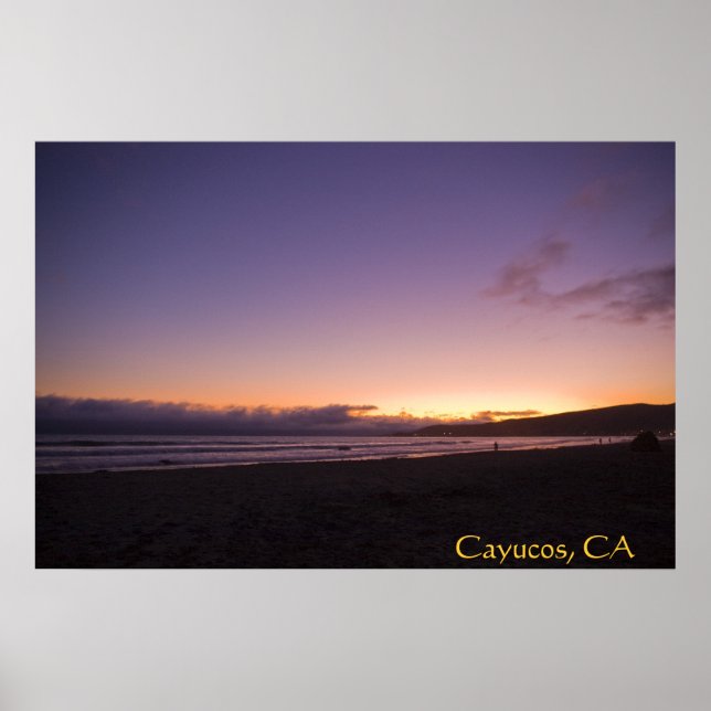 Cayucos, CA Beach Sunset Poster 2 (Vorne)