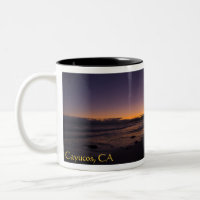 Cayucos, CA-Strand-Sonnenuntergang-Tasse