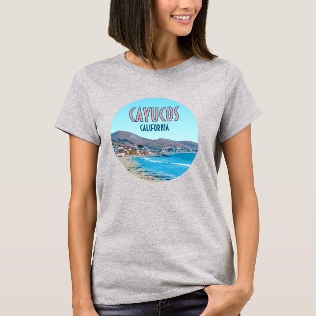 Cayucos California Central Coast Vintag T-Shirt (Vorderseite)