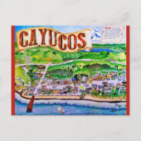 Cayucos California Karte Postkarte