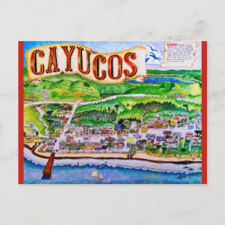 Cayucos California Karte Postkarte