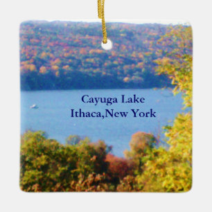 CAYUGA LAKE, ITHACA, N.Y. KERAMIKORNAMENT
