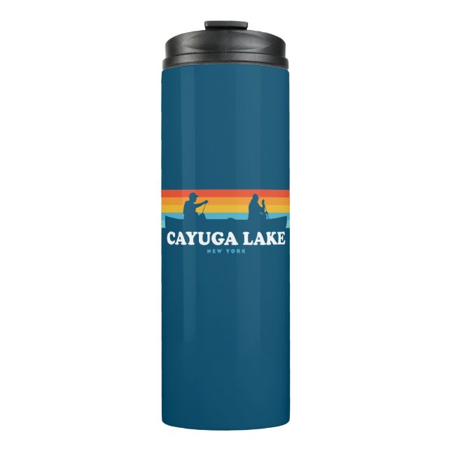 Cayuga Lake New York Canoe Thermosbecher (Vorderseite)
