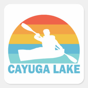 Cayuga Lake New York Kayak Quadratischer Aufkleber