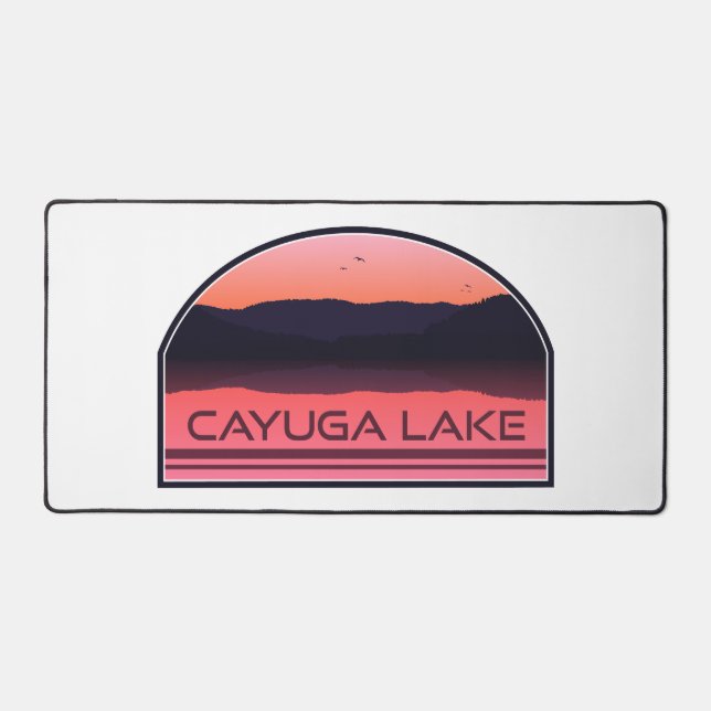 Cayuga Lake New York Red Sunrise Schreibtischunterlage (Vorderseite)