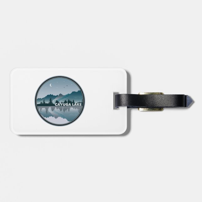 Cayuga Lake New York Reflection Gepäckanhänger (Rückseite horizontal)