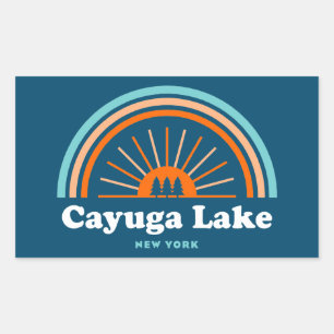 Cayuga Lake Rainbow Rechteckiger Aufkleber
