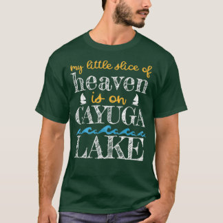 Cayuga Lake Slice of Heaven Finger Seen Bootfahren T-Shirt