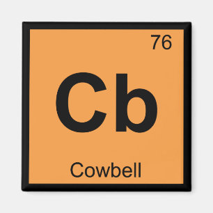 Cb - Kuhglocken-Musik Chemie Periodensystem-Symbol Magnet